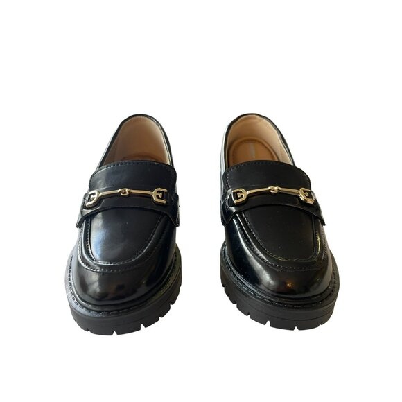 Sam Edelman Tully Size 11 M Girls Black Leather Lug Slip On Loafer Kids NEW - Picture 2 of 7
